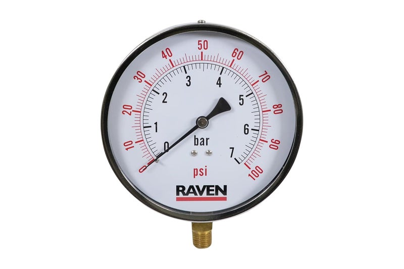 Supply Giant 4.5" inch Dial Utility Dry Water Pressure Gauge, Ideal for Swimming Pool Filter - Sprinkler - Spa - Well Pump - Aquarium - Water Hose, 1/4" NPT Lower Mount Brass Connection (0-100 psi) - Image 1